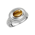 thumbnail image 6 of RYLOS Rings for Women Sterling Silver Ring Classic 9X7MM Oval Gemstone & Diamonds November Tiger Eye Jewelry Size 7, 6 of 6