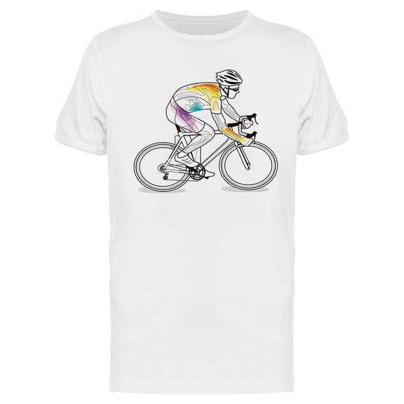Cyclist Sketch Design T-Shirt Men -Image by Shutterstock, Male 3X-Large