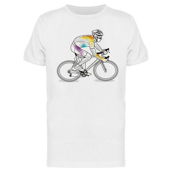 Cyclist Sketch Design T-Shirt Men -Image by Shutterstock, Male Large