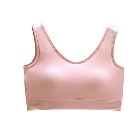 Arnsht Women s Plus Size Seamless Bra Solid Color Non-steel Ring Backless Soft Breathable Comfortable Backless Underwear Daily Bra Pink M
