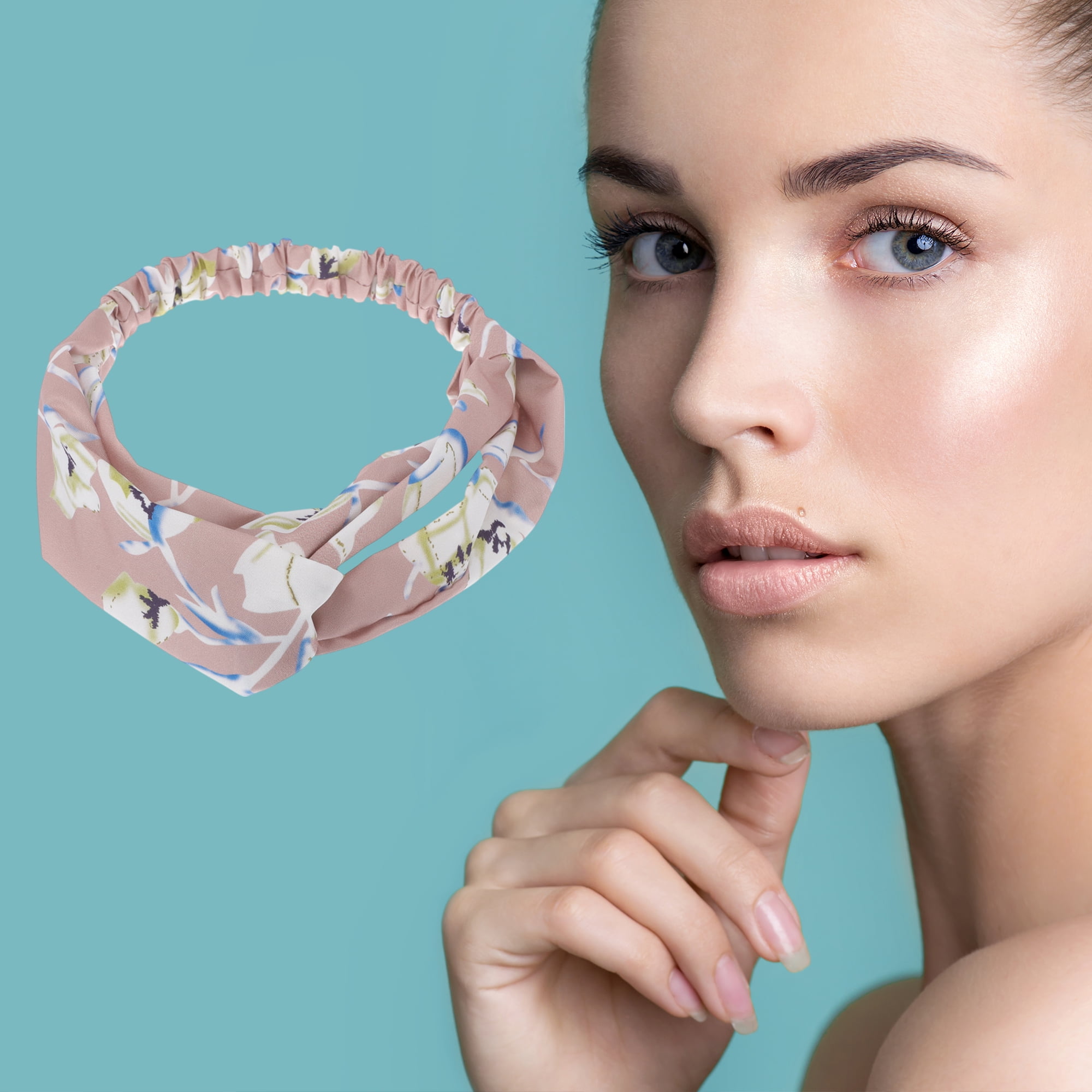 Unique Bargains Fashion Cross Elastic Hairband 1 Pc Pink