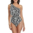 thumbnail image 1 of Charmo Womens Cut Out One Piece Swimsuits One Shoulder Padded Monokini Swimwear, 1 of 7