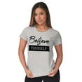 thumbnail image 4 of Believe in Yourself Motivational Womens Fitted Plus Size Graphic Tee Brisco Brands 3X, 4 of 5