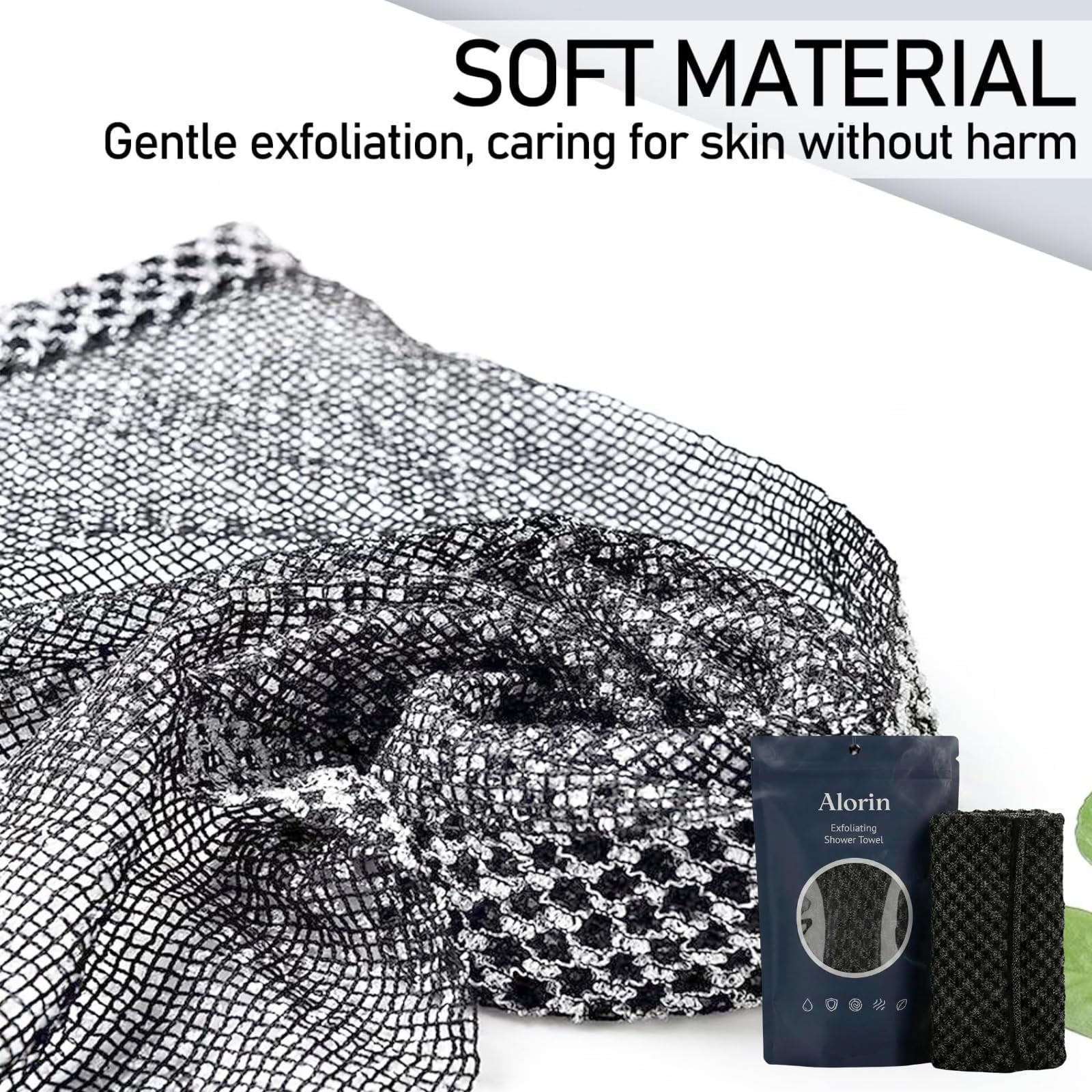 Alorin's Exfoliating Shower Towel, Exfoliating Skin Bath Towel, Premium Scrub Wash Cloth for Body Face, Exfoliating Washcloth for Men and Woman (3 colors-3PC)