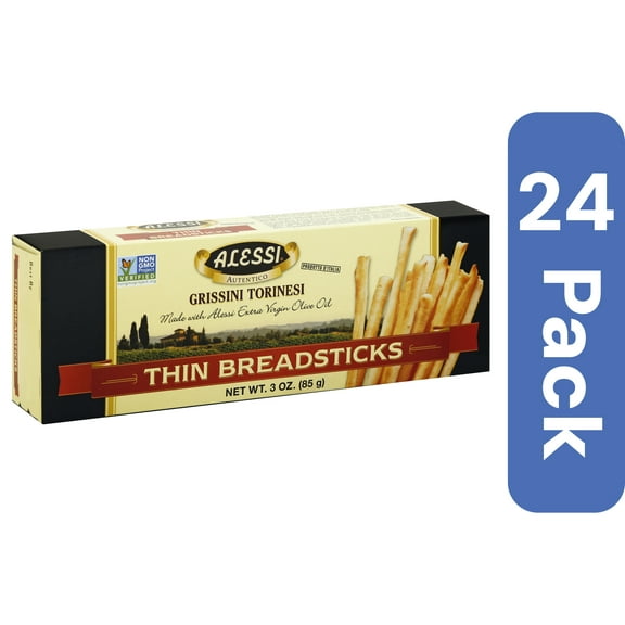 Alessi Original Thin Breadsticks 3 oz (Pack of 24)