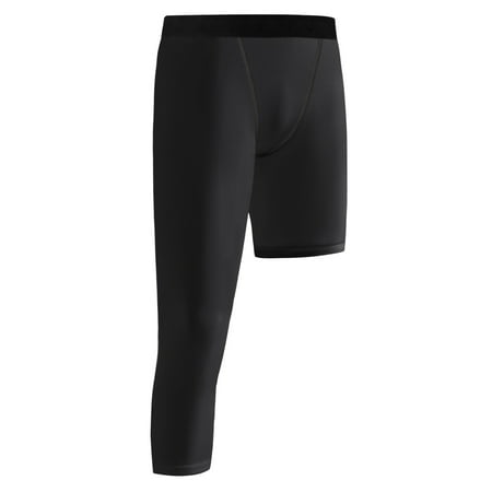 Baywell Youth Boys One Leg 3/4 Compression Leggings for Basketball 6-14T Boys One Leg Compression Capri Tights Athletic Base Layer Pants 1/2 Pack