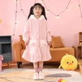 thumbnail image 4 of Beautyzll 6-15Y Kids Girls Thickened Hooded Bathrobe Soft Cozy Long Pajamas Robe with Belt, 4 of 9