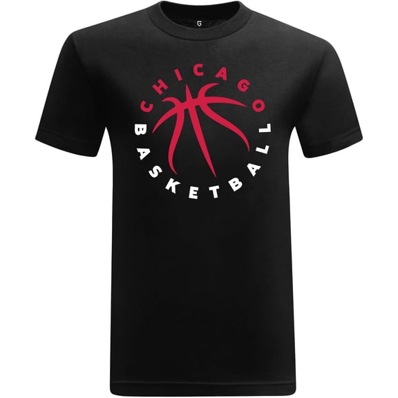 Game Garment Basketball Team Fan Sports Crewneck Short Sleeve Mens T Shirts - Basketball Graphic Tees Men - Chicago Black XS-3XL