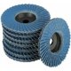thumbnail image 1 of Juego de 8 discos de láminas, Discos de láminas, Ø 76 mm x 10 mm, Grano 40/60/80/120, para metal, acero y madera, Cubiertos con discos de láminas Discos de lijado,（azul）, 1 of 5