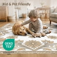 thumbnail image 4 of ODIKA 3'x5' Washable Area Rug Non-Slip, Flatweave, Easy Care Traditional Boho Flowing Scrollwork Scattered Botanical Contemporary for Hallway, Laundry Room, 4 of 7