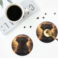 thumbnail image 5 of Pofeuu Lake Meditating Elephant Print Leather Coasters Set of 6, Round Cups Mugs Mat Pad for Home Kitchen Heat Resistant Drink Coasters,Round Shape, 5 of 7