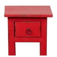 thumbnail image 4 of Shabby Chic Cottage 11.8 in. Light Distressed Red Square Solid Wood End Table with 1 Drawer, 4 of 6