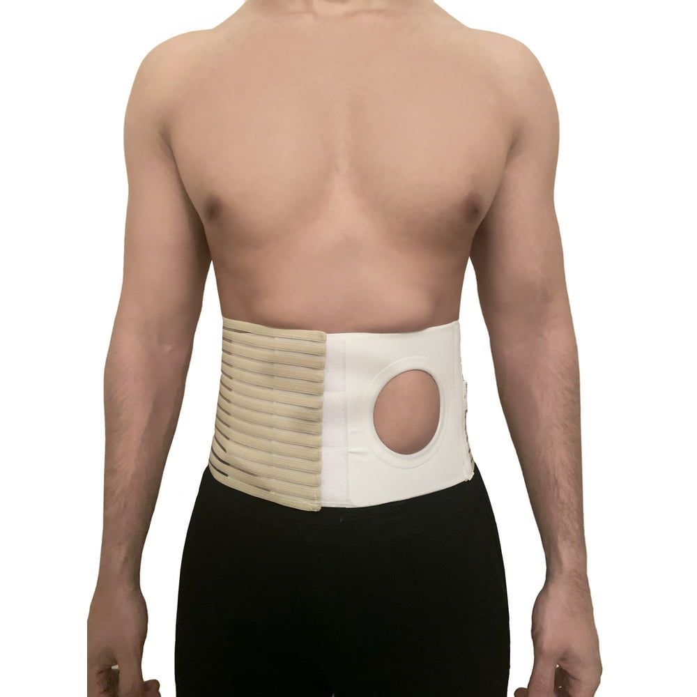 Abdominal Hernia Belt Ostomy Supplies with 3.14" Ring/Hole for Post