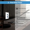 thumbnail image 3 of WWS-2 Port Keystone Jack Wall Plates 10 Pack White Single Gang Wall Plates for Keystone Inserts, 3 of 4