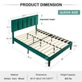 thumbnail image 6 of VECELO Queen Size Upholstered Platform Bed Frame with Adjustable Headboard, Wooden Slats Support, No Box Spring Needed/Easy Assembly, Dark Green, 6 of 8
