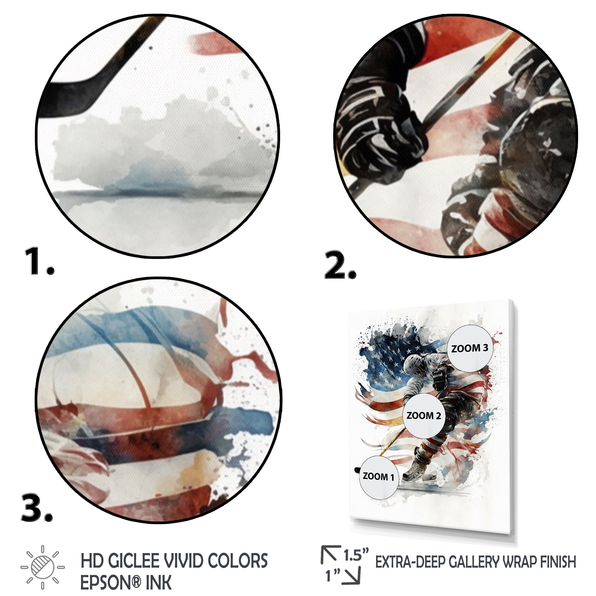 Designart Hockey Player On The Rink During Game I Canvas Wall Art