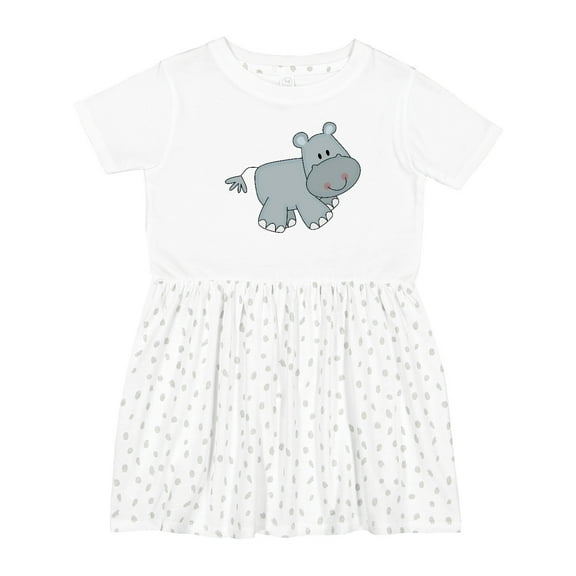 Inktastic Cute Smiling Baby Hippo Girls Toddler Dress
