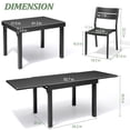 thumbnail image 3 of Pellebant 9-Piece Aluminum Patio Dining Set for 8, Outdoor Expandable Table and Stackable Chairs, Black, 3 of 5