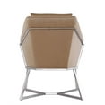 thumbnail image 5 of Origami Modern Geometric Fawn Tan Velvet Upholstery Stainless Steel Accent Chair, 5 of 7