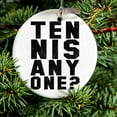 thumbnail image 2 of DistinctInk Hanging Ceramic Christmas Ornament - Tennis Anyone? - Gold String, 2-3/4 inch Diameter, 2 of 2