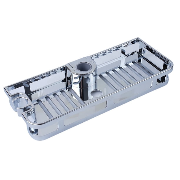 Practical Bathroom Hanging Pole Shower Basket Tidy Storage Shelf Organiser Tray Rack Suitable for 25mm Shower Rods