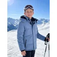 thumbnail image 4 of NEIKU Boys Winter Jacket Waterproof Fleece Lined Hooded Winter Puffy Cotton Coat Outdoor Jacket Gray Green 6-7Y, 4 of 6