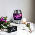thumbnail image 6 of JAGASY Pink Galaxy Little Urn for Couple - Purple Small Urn for Ashes Adult Male - Funeral Urns for Human Ashes Keepsake - Handcrafted Cremation Urns for Men - (3 Inch), 6 of 7