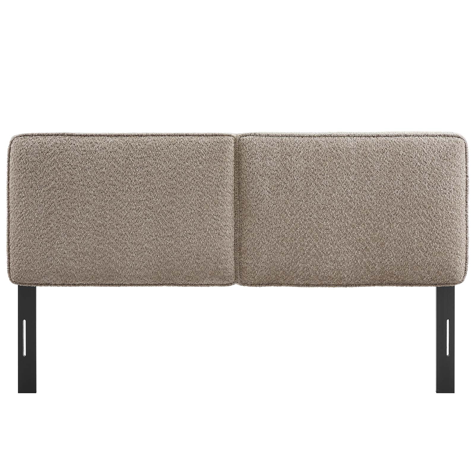 Lindee Boucle Fabric Queen Headboard in Oatmeal