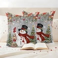 thumbnail image 3 of Grey Christmas Outdoor Waterproof Pillow Covers, Snowman Xmas Tree Ball Snowflake Winter Wooden Decorative Square Throw Pillowcase Sofa Cushion Sham for Patio/Couch/Chair, 16"x16" 2 Pack, 3 of 8