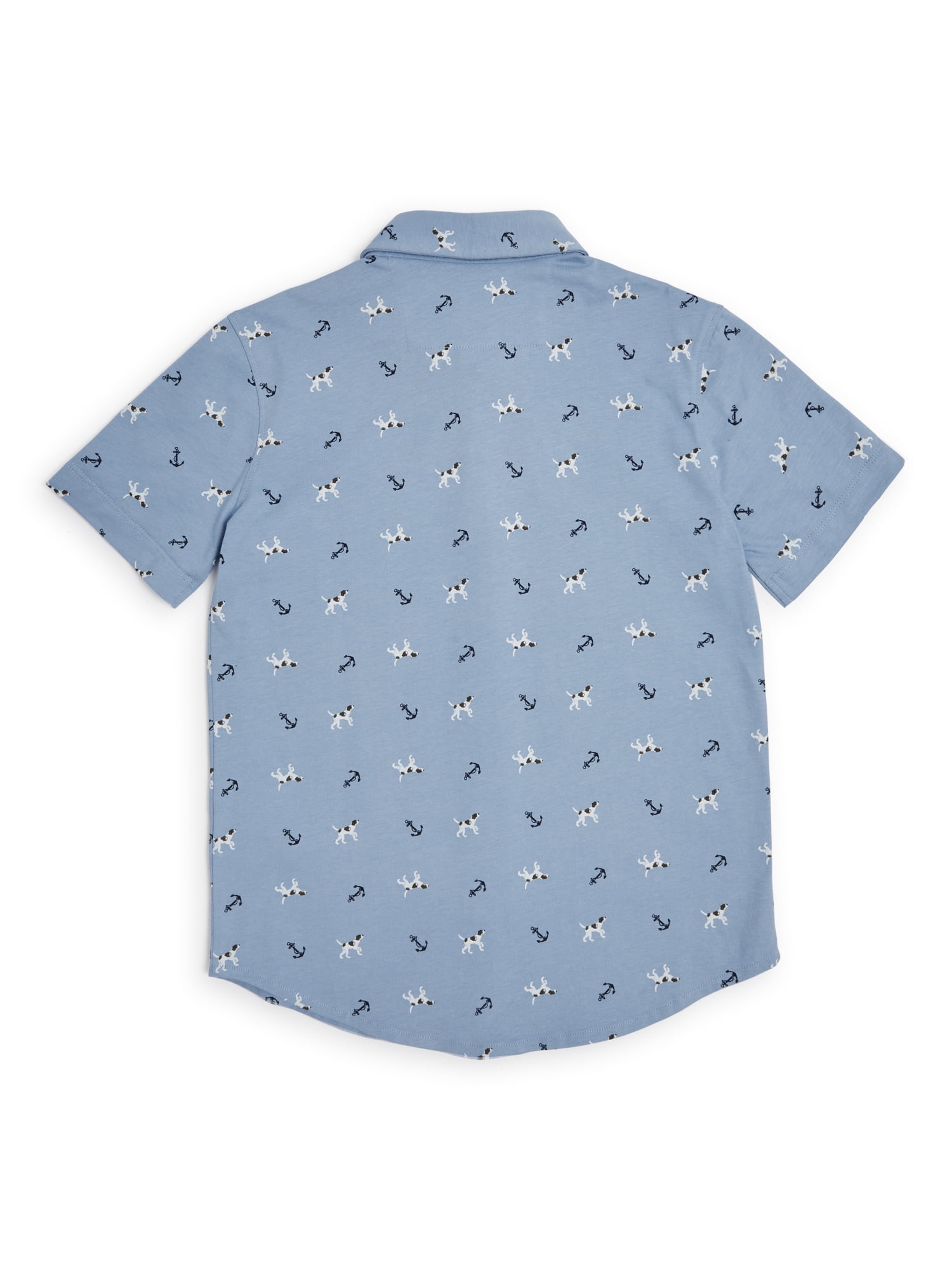 Chaps Boys The Seacoast Printed Jersey Button-Down Short Sleeve Shirt, Sizes 4-18