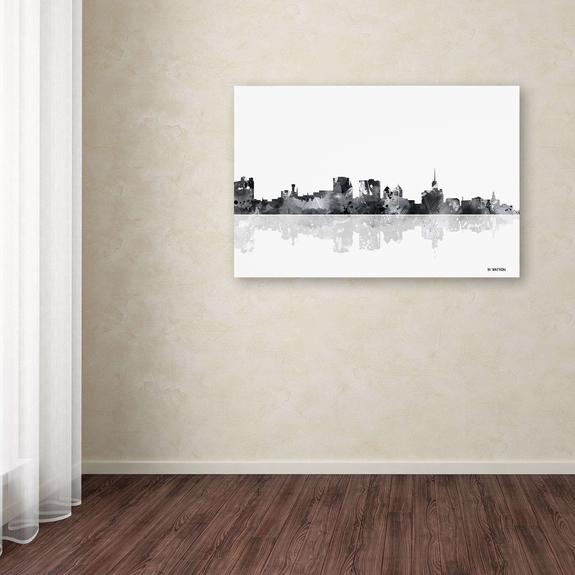 Trademark Fine Art "Buffalo New York Skyline BG-1" Canvas Art by Marlene Watson
