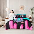 thumbnail image 4 of Erosebridal Ice Cream Baseball Bedding Comforter Set 7pcs for Boys Girls,Sport Theme Queen Bedding Sets for Kids Teens,Black Reversible,Microfiber Bedroom Decor, 4 of 6