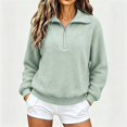 thumbnail image 2 of Byworldtasic Long Sleeve Sweatshirt for Women Half Zip Fuzzy Oversized Pullover Tops Loose Warm Sweatshirts, 2 of 8