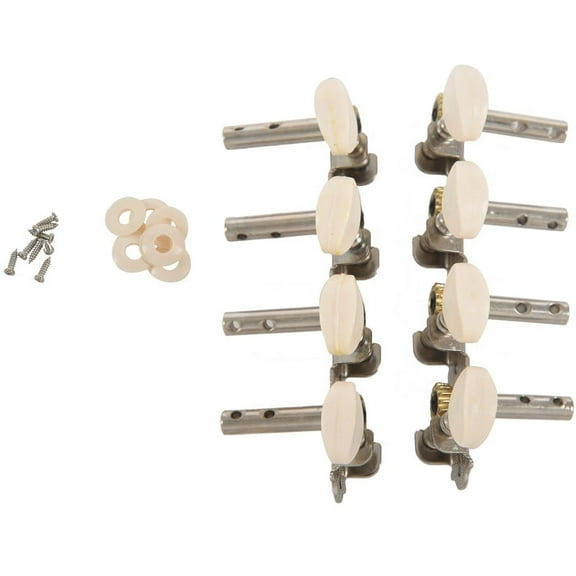 Machines Tuners Pegs Tuning Key with White Pearl Knobs 4L 4R for Mandolin