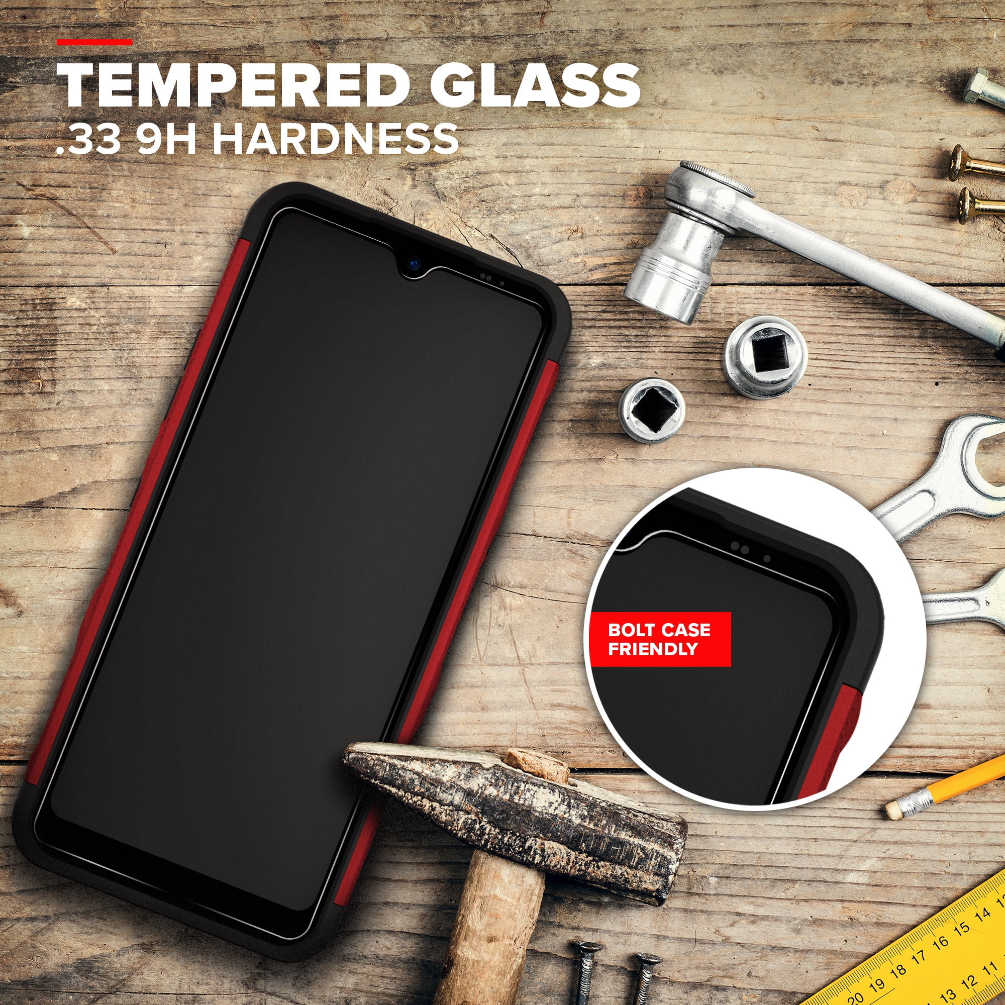 Zizo BOLT Series for LG K51 / LG Reflect Case with Screen Protector Kickstand Holster Lanyard - Red & Black
