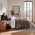 thumbnail image 2 of EVERGRACE Luxury Velvet Quilt Set King Size 3 Piece, Soft Cross-Stitch Velvet Comforter Set with Pillow Shams, Lightweight Coverlet Bedspread Bedding Set for All Seasons, Mushroom Brown, 2 of 8