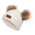 thumbnail image 4 of Lindo gorro de punto para bebé Aumtum Wool Infant Kids Headwear Crochet Beanie whtie Zulema Chicos niñas pom pom poms sombrero, 4 of 5