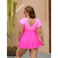 thumbnail image 3 of Traje de baño Tankini Edelqual para mujer, talla grande, rosa, 3 of 6