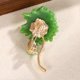 thumbnail image 4 of 1 x Broche de flor de peonía verde para mujer, broche de flor, ramillete de abrigo verde, metal, 4 of 5