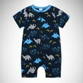 thumbnail image 2 of Romper for Baby Boys 18-24 Months Summer Baby Short Sleeved Baby Baby Print Zipper Bodysuit Cute Overall Rompers Jumpsuit,D,6-12 Months, 2 of 3