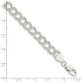 thumbnail image 2 of 925 Sterling Silver Hollow Polished Link Bracelet 7.5 Inch Lobster Claw 7.5mm Wide Link Bracelet for Women, 2 of 2