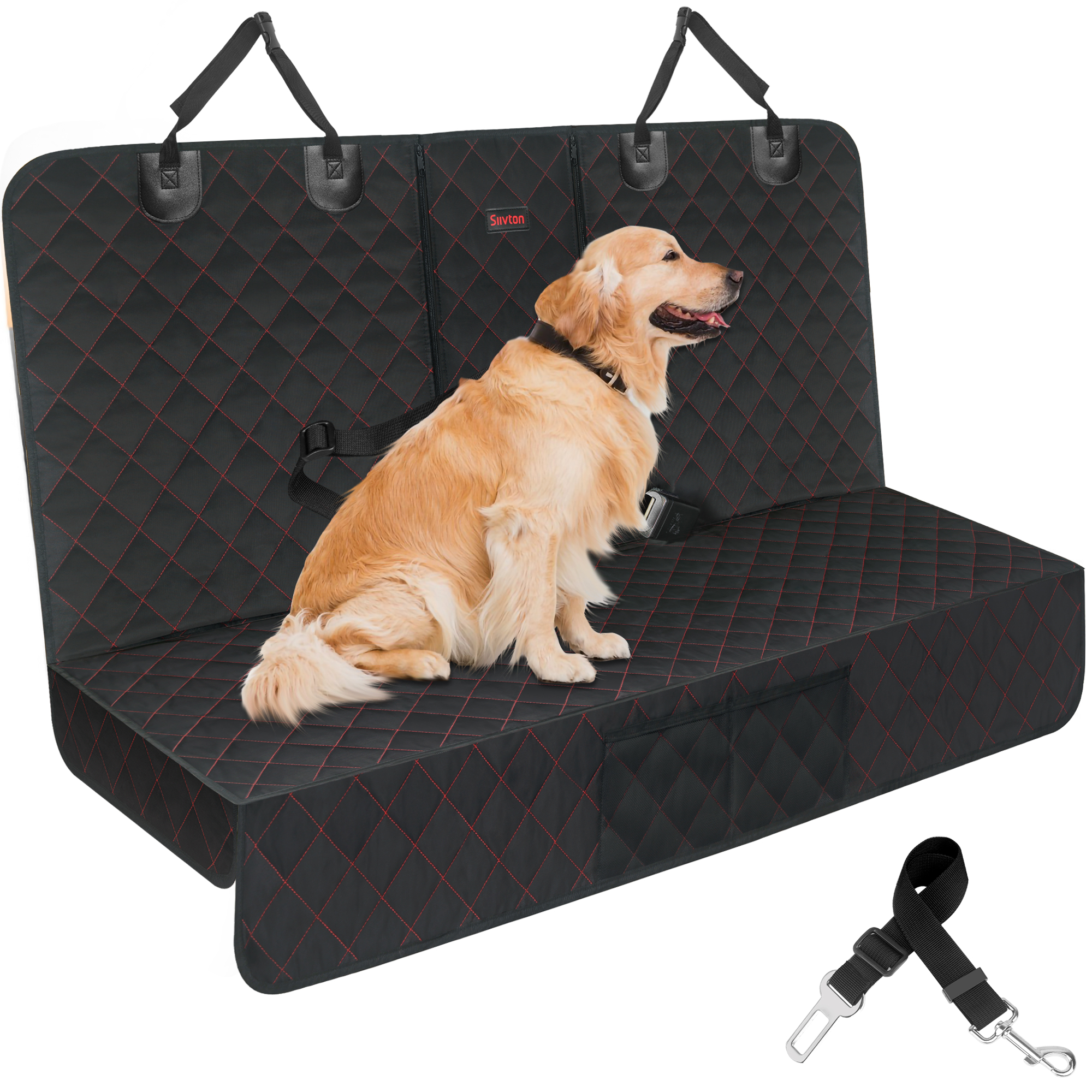 Siivton Waterproof Dog Car Seat Cover, Black photo 1