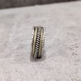thumbnail image 3 of Spring Spinner Band, Meditation Ring, 925 Sterling Silver Ring, Spinning Thumb Ring, Two Tone Ring, Fidget Ring, Handmade Jewelry, Christmas Oxidized, Womans Band Ring, Anxiety Ring, Mans Band Gifts, 3 of 6