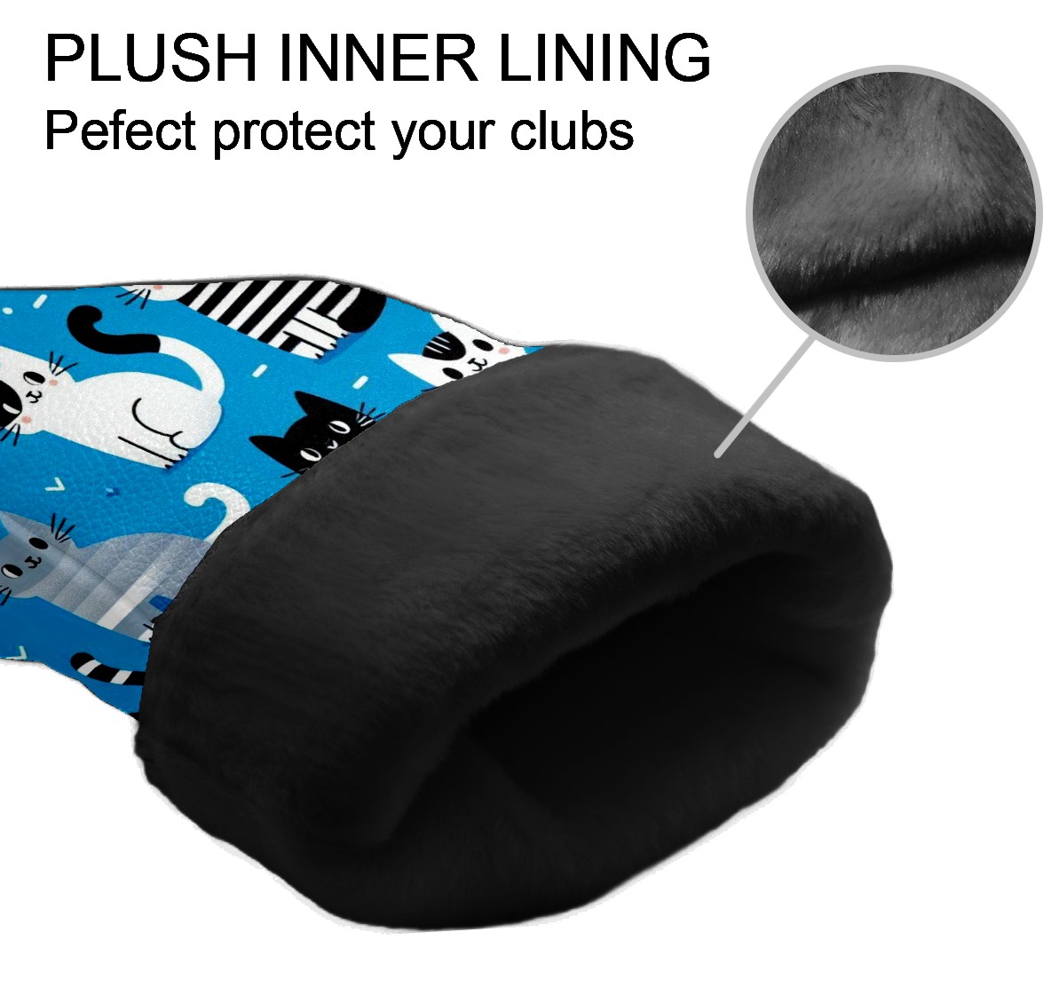 Golf Club Covers, Blue Cat Premium PU Leather Driver Hybrid Putter Head Covers with Velvet Lining, Waterproof Golf Gifts for Men Women