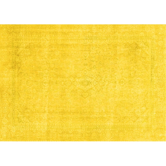 Ahgly Company Indoor Rectangle Abstract Yellow Modern Area Rugs, 7' x 9'