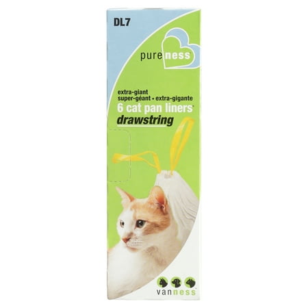 (6 Ct) XL Van Ness Drawstring Cat Litter Pan Liner