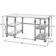 thumbnail image 7 of Writing Desk,Computer Storage Workstation Study Desks Writing Table with Tier Shelves,Modern Simple Style PC Desk for Office and Home,Brown, 7 of 7