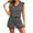Black, variant on Tqcoqu Women's Striped 2 Piece Pajama Set,V Neck Sleeveless with Built In Bra Tank Top & Elastic Waist Shorts,Soft Loungewear Sleepwear Outfit Set,Black Women's XL-XXL