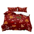 thumbnail image 2 of LUVIVIHOME 3PCS Red Christmas Duvet Cover Queen Bedding Set, Boys Girls Kids Bedding, Xmas Cute Gingerbread Man Candy Cane Jingle Bell Snowflake Holiday Christmas Comforter Quilt Cover 2 Pillow Shams, 2 of 7