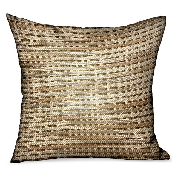 Plutus Tawny Edge Brown Stripes Luxury Outdoor/Indoor Throw Pillow Double sided 12" x 20"